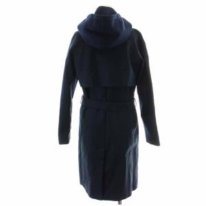 EMPORIO ARMANI トレンチコート ロング ドッキング フード ベルト 40 M 紺 ネイビー
