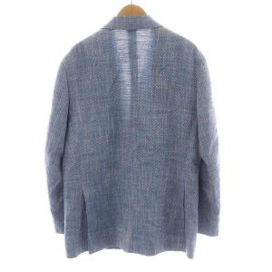 LANVIN COLLECTION 20SS テーラードジャケット シングル コットン シルク混 絹混 リネン混 麻混 48 M 青 ブルー