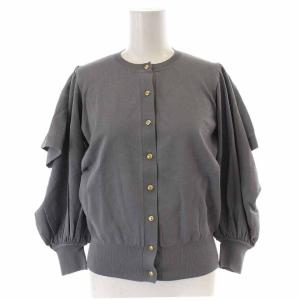 22AW レーヨンナイロンスリットスリーブカーディガン ニットカーディガン 金ボタン 長袖 36 S グレー 10222816560
