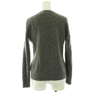 POLO RALPH LAUREN ニット セーター 長袖 Vネック ケーブル ウール カシミヤ混 ロゴ刺繍 S グレー