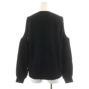 Ermanno Scervino カットソー 長袖 スウェット ロゴ 38 S 黒 ブラック