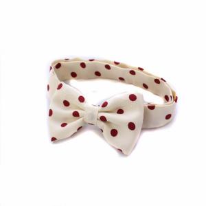 HERMES PETIT NOEUD PAPILLON A POIS TWILL FACONNE 蝶ネクタイ リボン ドット アイボリー