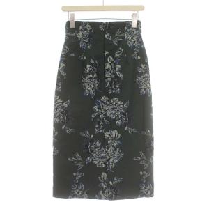 UNITED ARROWS スカート ロング 花柄 ラメ 34 S グリーン 緑