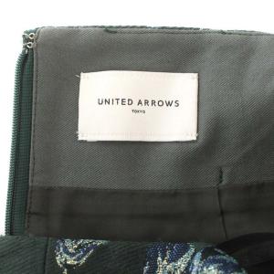 UNITED ARROWS スカート ロング 花柄 ラメ 34 S グリーン 緑