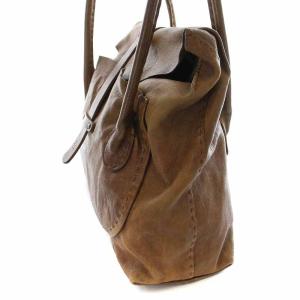 HENRY BEGUELIN ハンドバッグ レザー オミノ刺繍 茶 ブラウン