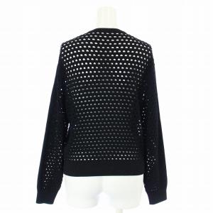 EPOCA ジャケット ジップアップ ニット パンチング 40 M 黒 ブラック