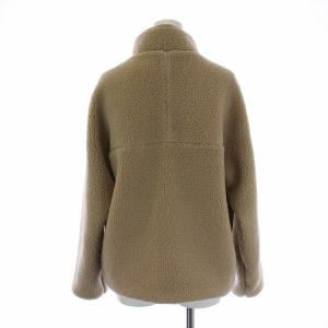DANTON INSULATION BOA OUTER ボアジャケット ブルゾン フリース 中綿 ハイネック ジップアップ ロゴ S ベージュ