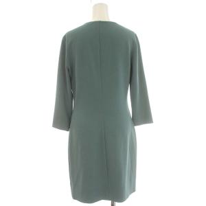 DIANE von FURSTENBERG ワンピース ひざ丈 七分袖 Vネック 4 M グリーン 緑
