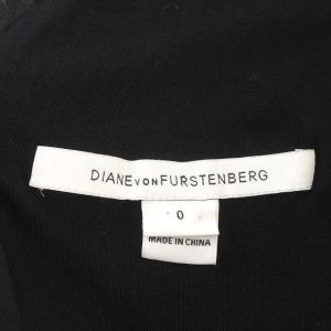 DIANE von FURSTENBERG ワンピース 総レース 花柄 シースルー 長袖 ひざ丈 0 XS 黒 ブラック