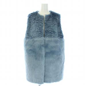 20AW ミックスファージレ ベスト フェイクファー F 青 ブルー