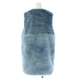 CELFORD 20AW ミックスファージレ ベスト フェイクファー F 青 ブルー