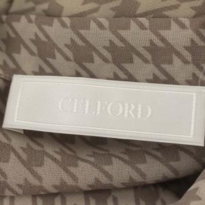 CELFORD 21AW ワンピース バリエーションプリーツワンピース 千鳥柄 ロング 38 M グレージュ