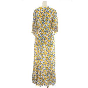 Chesty 20SS ワンピース 花柄 七分袖 ロング 1 S 白 黄色 青