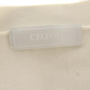 CELFORD 21SS パワショルニットカーディガン 半袖 ニット パフスリーブ 38 M 白 ホワイト