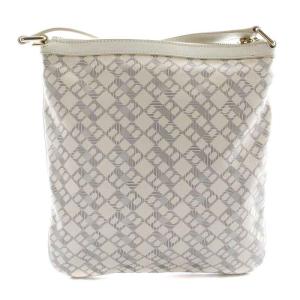 BALLY ショルダーバッグ フラット レザー 総柄 白 ホワイト グレー