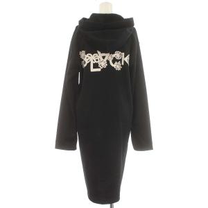 BLACK COMME des GARCONS 12SS Back Print Long Parka ロングパーカー スウェット 1I-T230 バックプリント L 黒 ブラック