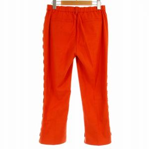 TO BE CHIC 18SS クロップドパンツ サブリナパンツ カプリパンツ 花柄 レース リネン混 ジップフライ 38 S オレンジ