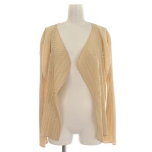 イッセイミヤケ プリーツカーディガン L ベージュ