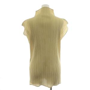 PLEATS PLEASE ISSEY MIYAKE イッセイミヤケ カットソー ノースリーブ ハイネック ベージュ