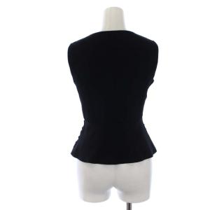 VIVIENNE TAM 20SS PEPLUM RIB ニット ペプラム カットソー ノースリーブ フレア 38 M 黒 ブラック