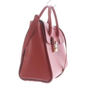 FURLA  メトロポリス ショルダーバッグ ハンドバッグ 2WAY ロゴ ジェニュインレザー 赤 レッド D
