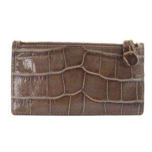 J&M DAVIDSON コインケース 小銭入れ キーケース クロコ型押し レザー 茶 ブラウン