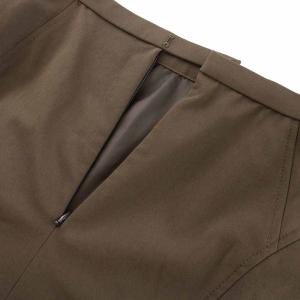 Leilian フレアスカート ひざ丈 リネン混 大きいサイズ 13+ XL 茶 ブラウン