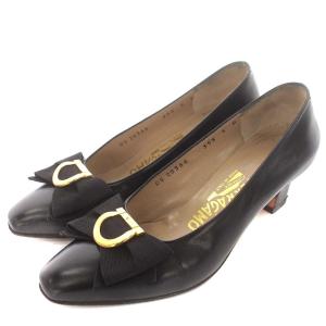 パンプス レザー ガンチーニ 5 22.5cm黒 ブラック