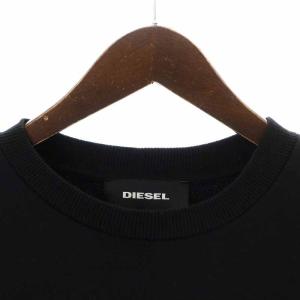 DIESEL S-GIR-DIVISION-LOGO スウェット トレーナー プルオーバー ロゴプリント 長袖 XS 黒 ブラック