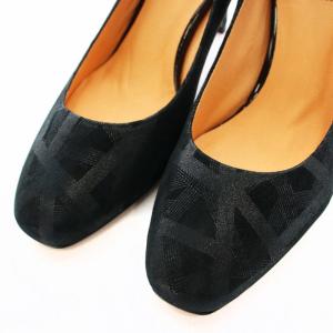 LANVIN en Bleu パンプス ピンヒール スクエアトゥ スエード 22.0cm 黒 ブラック