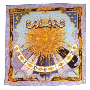 スカーフ カレ90 CARPE DIEM シルク 紫 パープル