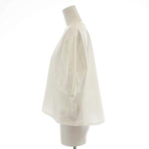 UNITED ARROWS 23SS コンビ フリルスリーブカットソー Tシャツ 五分袖 無地 F 白 ホワイト