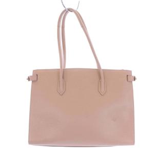 FURLA Genuine Leather トートバッグ ロゴ スクエア 鞄 ピンク