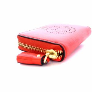 ANYA HINDMARCH コインケース 小銭入れ 財布 スマイル レザー ラウンドファスナー 赤 レッド