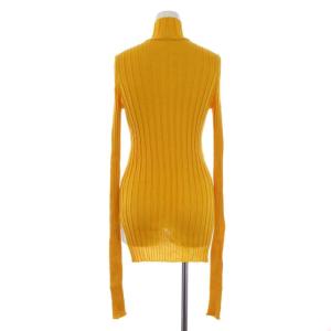 CELINE フィービー期 リブニット カットソー ハイネック ウール 長袖 イタリア製 M オレンジ