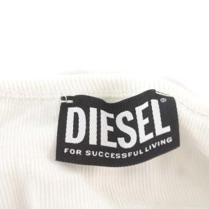 DIESEL T-BALLET-E1 カットソー リブ 長袖 ロゴ L 白 ホワイト