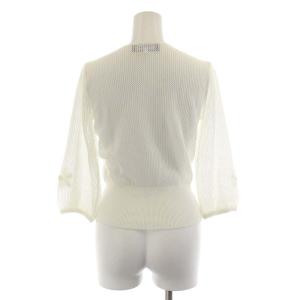 M'S GRACY カーディガン 長袖 花柄 刺繍 38 M 白 ホワイト