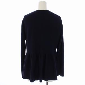 Drawer 16Gミラノフレア カーディガン 長袖 ウール カシミヤ 1 S 紺 ネイビー 6515-105-0425
