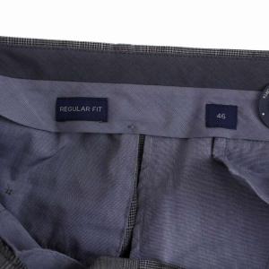 INCOTEX REGULAR FIT スラックスパンツ ジップフライ グレンチェック ウール 46 M グレー