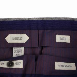 INCOTEX SLIM fit スラックスパンツ ジップフライ ウール 48 L グレー 002X1
