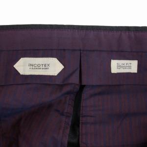 INCOTEX SLIM fit SUPER 130’S スラックスパンツ ジップフライ ウール 48 L グレー