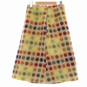 SYBILLA 台形スカート ミモレ ロング ドット柄 ウール M マルチカラー