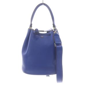 ANYA HINDMARCH ヴォーン Vaughan ショルダーバッグ ワンハンドルバッグ 2WAY 巾着 タッセル リボン レザー 青 ブルー
