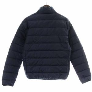 adidas エッセンシャルズ ダウンジャケット ハイネック ジップアップ スリーライン M 紺 ネイビー GH4594