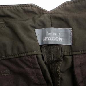 kolor BEACON パッカリングパンツ ジップフライ ナイロン 1 S カーキ 16SBM-P06133