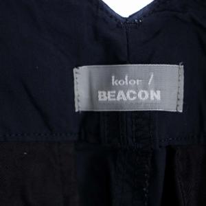 kolor BEACON パッカリングパンツ ジップフライ ナイロン 1 S 紺 ネイビー 16SBM-P06133