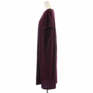 Leilian ワンピース ひざ丈 フレンチスリーブ 13+ XL ボルドー