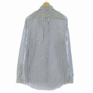 RALPH LAUREN ワイシャツ ボタンダウン ストライプ 長袖 S 紺 ネイビー 白 ホワイト