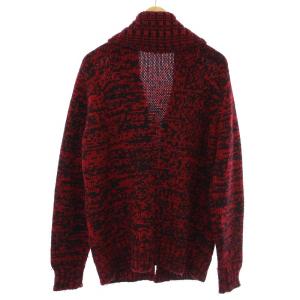 HYSTERIC GLAMOUR カーディガン ニットジャケット ダッフル ウール 総柄 M 赤 レッド 黒 ブラック