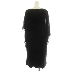 ISSEY MIYAKE ワンピース ひざ丈 シアー シースルー 3 L 黒 ブラック